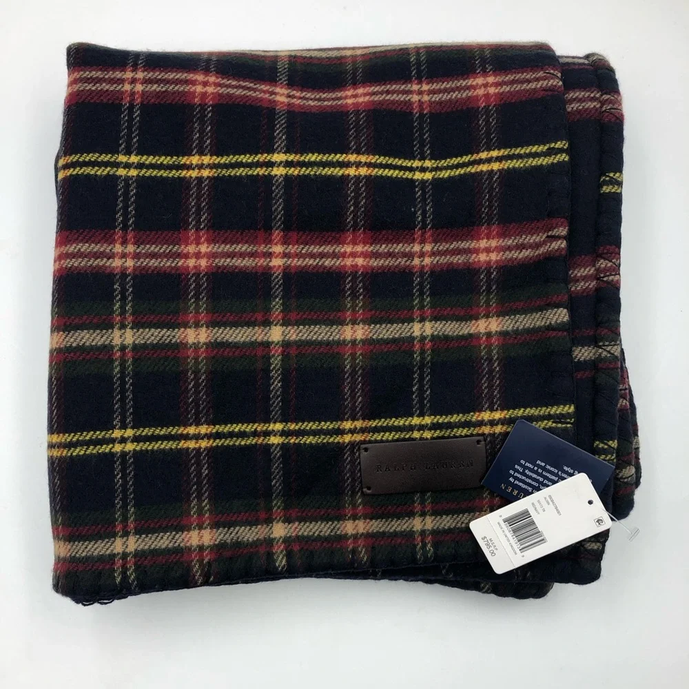 Ralph Lauren Alden Cashmere Blend Throw Blanket Scottish Plaid